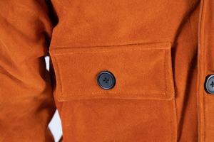 Veste en cuir suédé pour hommes, marque personnalisée, pur fait à la main, à la mode, vente en gros, - Product Image 5