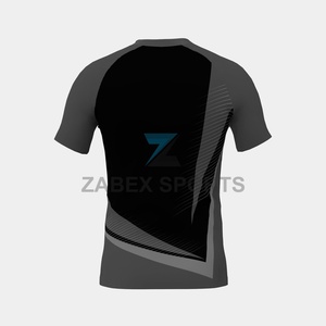 Rashguard respirant et extensible pour homme - Manches longues ou courtes - T-shirt d'entraînement MMA avec logo frontal - 200 GSM - Spandex/Polyester ajusté - Product Image 6
