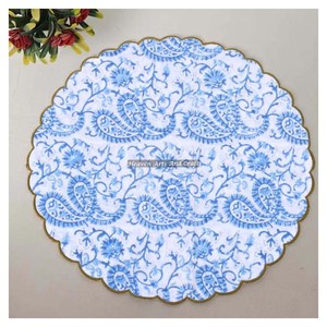 Handmade Printed Modern <b>Round</b> <b>Table</b> Napkin 100% Cotton Unique Design for Airplane, Hotels and Home Use EN008 - Product Image 1