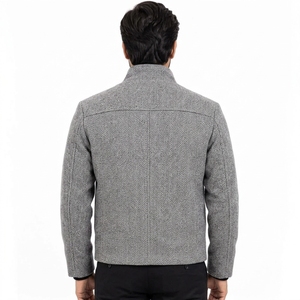Chaqueta de lana para hombre, diseño clásico de tela de lana cálida, ropa exterior cómoda, adecuada para viajes de invierno, uso casual y diario. - Product Image 2