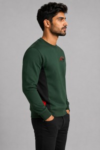 Sudadera de Forro Polar Grueso para Hombre, Cuello Redondo, Manga Larga, Cálida, Informal, para Senderismo, Viajes, Ropa Deportiva, Cómoda - Product Image 3