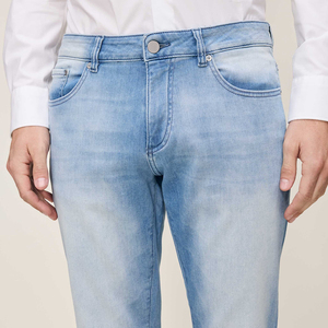 Jeans de Mezclilla para Hombre, Corte Recto, Cintura Media, Lavado a la Piedra, Azul Claro, Algodón, Casual, Ecológico, Secado Rápido, para Primavera - Product Image 5