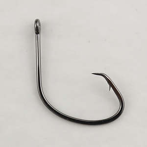 Hameçon de pêche avec œillet tubulaire, tige longue, pointe décalée, barbelé, pour la pêche aux leurres en eau douce et salée par zuol - Product Image 1