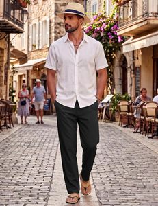 Pantalon de pyjama en coton pour homme, écologique, séchage rapide, respirant, léger, confortable pour l'été, bas de pyjama tricoté pour la maison - Product Image 4