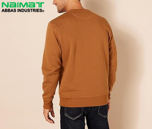 เสื้อสเวตเชิ้ตคอกลมผ้าฟลีซเรียบง่ายสไตล์มินิมอลสำหรับผู้ชาย มีกระเป๋าหน้าขนาดใหญ่ สีพื้น ให้ความอบอุ่น เหมาะสำหรับใส่ออกกำลังกาย - Product Image 2