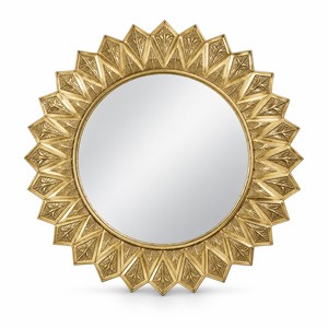 Miroir mural circulaire en laiton poli gravé - Fabrication artisanale Moradabad Vente en gros - Product Image 1