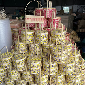Gold Standard Eco-Friendly Woven <b>Storage</b> Hamper Sustainable Holiday Present Packing Container Native Artisan Weave Festival Pack - Product Image 6