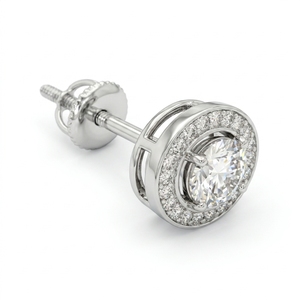 Boucles d'oreilles minimalistes en platine serties de diamants de 0,75 carat, sertissage à pression, pierres brillantes de haute clarté certifiées IGI - Product Image 3