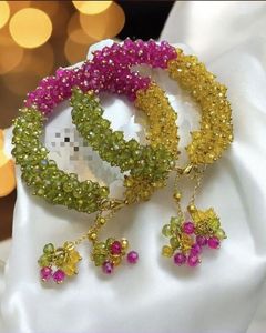Bohemia Style Bangle Gift Jewelry Floral Beaded <b>Bracelets</b> <b>Women's</b> Gold Plated <b>Crystal</b> Rhinestone Jewelry <b>For</b> <b>Women</b> - Product Image 4