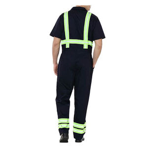 ชุดยูนิฟอร์มทำงาน OEM แขนสั้น ผ้าฝ้ายเพื่อความปลอดภัย ชุดทำงานก่อสร้าง ชุดเอี๊ยม ชุดทำงานอุตสาหกรรม - Product Image 4