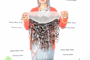 Extensiones frontales HD 13*4 onduladas para mujer, cabello virgen indio, doble trama a máquina, sin procesamiento, color natural, fabricantes de cabello humano al por mayor. - Product Image 2