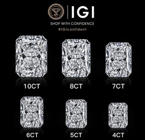 เพชรเพาะเลี้ยงในห้องปฏิบัติการ ได้รับการรับรองจาก IGI สี E/F น้ำหนัก 0.5-10 กะรัต ความสะอาด VVS/VS รูปทรง Radiant Cut แบบ CVD ชนิด 2A เจาะด้วยเลเซอร์ - Product Image 1