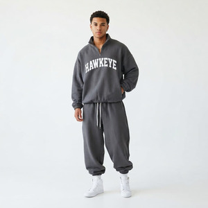 Conjunto Deportivo Hawk Eye para Hombre, Sudadera con Capucha de Forro Polar Delgado de 300g, Pantalón Largo con Botones, Transpirable - Product Image 4