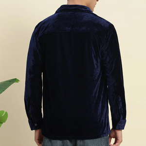 เสื้อเชิ้ตกำมะหยี่ผู้ชาย แขนยาว ปกพับได้ สไตล์คลาสสิก เนื้อผ้านุ่ม สวมใส่สบาย ดูดีมีระดับ แฟชั่นลำลอง เสื้อผ้าผู้ชาย เสื้อเชิ้ตกำมะหยี่ - Product Image 2