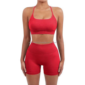 ชุดโยคะสองชิ้นระบายอากาศของผู้หญิงเสื้อผ้าออกกำลังกายเอวสูง2025ออกแบบโลโก้ได้ตามต้องการ - Product Image 1