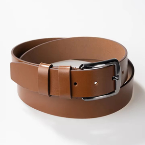 Ceintures en cuir de vachette élégantes pour hommes, personnalisables OEM, avec boucle en alliage double anneau tendance, logo personnalisé, style formel et moderne, haute qualité 2026 - Product Image 3