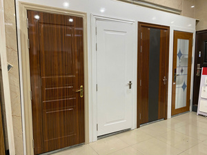 Porte intérieure en bois massif MDF, finition grain de bois, décorative, imperméable et insonorisée, pour portes d'entrée - Product Image 6