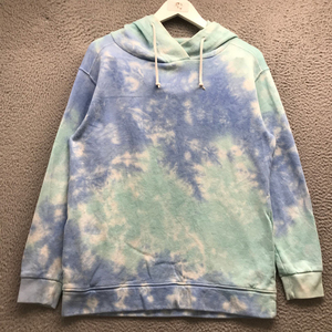 Haute qualité hiver surdimensionné cravate-teinture pull Vintage Streetwear à capuche Jersey haut cordon poches lavé coupe ample solide - Product Image 5