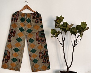 Elegante Pijama de algodón 100% para mujer, pantalones Palazzo transpirables con lavado a la piedra, ropa de dormir tejida suave para uso doméstico, verano, informal, Primavera - Product Image 4