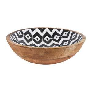 Tazón de Madera Artesanal Ecológico y Duradero con Hermosa Decoración Esmaltada para una Elegante Decoración de Mesa y Hogar Contemporáneo - Product Image 4