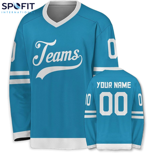 Maillot de hockey sur glace personnalisé en gros, broderie sur mesure, 100% polyester, pour équipe masculine, maillot de hockey sur glace pas cher pour garçons - Product Image 3