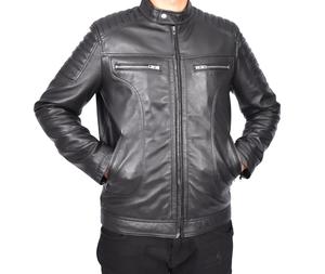 Men’s shiny <b>silver</b> sheepskin <b>jacket</b> designed for performance and comfort. - Product Image 4