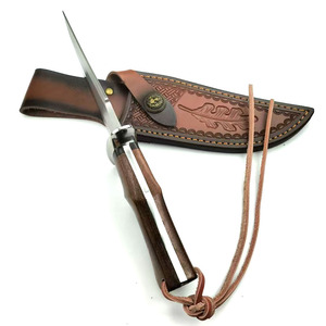 Hecho a mano de acero de Damasco Bushcraft caza Skinner cuchillo EDC cuchillo de supervivencia hueso quemado y cuchillos con mango de madera - Product Image 2