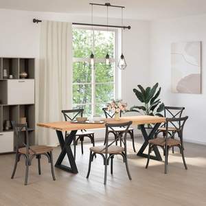 Pata de Mesa de Comedor de Acero con Recubrimiento de Polvo Negro de 31.5 Pulgadas, Patas para Muebles - Product Image 3