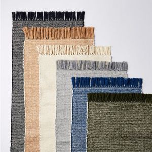 Tapis en laine faits main ITHL, tendance et très demandés, modernes, réversibles, écologiques, motifs personnalisés, prix de gros, tapis indiens - Product Image 5
