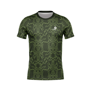 เสื้อยืดผู้ชายทรงปกติ คอกลม แขนสั้น ลายพิมพ์สปอร์ต ผ้าถัก 100% โพลีเอสเตอร์ ดีไซน์เรียบง่าย ระบายอากาศได้ดี เป็นมิตรต่อสิ่งแวดล้อม - Product Image 2