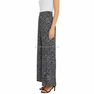 Pantalon Palazzo Femme Taille Mi-Haute à Motifs Floraux avec Cordon de Serrage – Personnalisation OEM et Vente en Gros - Product Image 2