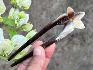 Pasador de Pelo de Cuerno de Búfalo Ecológico Hecho a Mano con Tema de Ángel, Forma Irregular, Accesorio para Bodas y Decoración del Hogar - Product Image 4