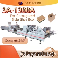 Máquina Automática de Alta Velocidad para Encolar Cartón Corrugado 3A-1300A, Controlada por PLC, para Cajas Rectas de Cartón Corrugado Tipo E