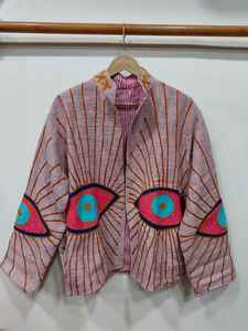 Chaqueta de algodón bordada Suzani del fabricante, ropa exterior étnica colorida, chaqueta étnica de algodón para fiestas, chaqueta bomber Suzani. - Product Image 2