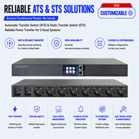 Commutateur de transfert statique (STS) ATS à double alimentation <6ms, monophasé, avec surveillance cloud, multi-tension, SNMP, SMTP, pour cluster de calcul GPU