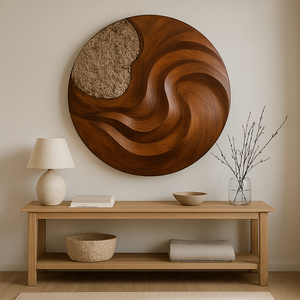 Sculpture murale en bois organique modulaire artisanale pour meubles, bois sculpté unique pour le salon, anniversaire - Product Image 3