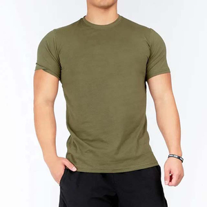 T-shirts pour hommes, vente directe d'usine, manches courtes, col rond, coton, coupe slim, fitness, décontracté, uni, été, sport, col rond, t-shirt homme - Product Image 2