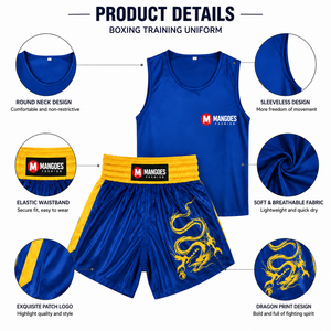 Combinaisons d'entraînement d'arts martiaux personnalisées, respirantes et écologiques, directement de l'usine, pour la boxe, le taekwondo, le sanda, unisexe, en polyester de haute qualité - Product Image 3