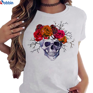 T-shirt blanc pour fille, T-shirt graphique style vintage, respirant, T-shirt d'été, imprimé rose, imprimé papillon, modèle basique - Product Image 5