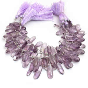 Perles de pierres précieuses en améthyste violette naturelle facettées en forme de poire, faites à la main, de qualité supérieure, brin de 8 pouces, pour la fabrication de bijoux, bracelets et colliers - Product Image 3