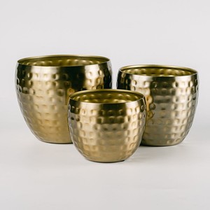 Jarrón Nórdico de Metal Plateado en Forma de Lágrima |   Maceta Grande de Estilo Antiguo con Acabado Cepillado |   Jarrón Decorativo de Metal para Vestíbulo de Hotel de Primera Calidad, Venta al por Mayor - Product Image 4