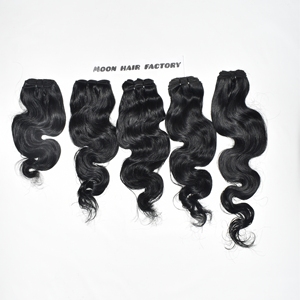 ผมแท้แบบอินเดียสีดำลอนคลื่น  แบบ Remy  หนาแน่นพิเศษ  ต่อผมแบบ Double Weft  สำหรับจัดแต่งทรงผมในร้านเสริมสวย  สร้างลุคได้ตามต้องการ  HD 100 กรัม - Product Image 3