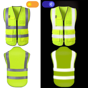 เสื้อกั๊กสะท้อนแสงแบบ Hi-Vis หลายกระเป๋า เสื้อผ้าตาข่ายสำหรับทำงาน ความปลอดภัยสูง เสื้อกั๊กสำหรับงานก่อสร้างและจราจร รับผลิตตามแบบ (OEM) ขายส่ง - Product Image 2