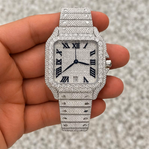 Reloj Automático de Lujo con Diamantes, Esfera Romana, Acero Inoxidable, Estilo Hip Hop - Product Image 2