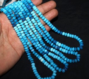Natural Shaded Blue Candy <b>Opal</b> Rondelle Beads 7 to 8mm Blue <b>Opal</b> Gemstone Beads For Jewelry Making DIY Bracelet <b>Necklace</b> Craft - Product Image 4