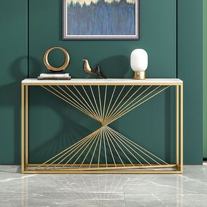 Minimalist Metal Sofa <b>Console</b> Featuring Marble Surface Elegant Furniture Addition For Stylish Residential Interior Decoration Pr - Product Image 5