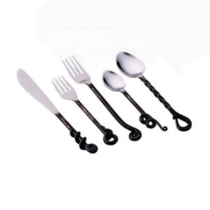 Elegante juego de cubiertos de acero inoxidable para comedor, cuchara, tenedor, cuchillo, para hotel, restaurante, bodas, eventos de catering - Product Image 2
