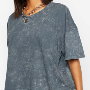 Camisetas Cortas Lisas de Alta Gramaje para Mujer, Transpirables, Baratas, al por Mayor, con Efecto Ácido y Logotipo Personalizado - Product Image 2