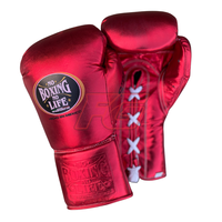 Guantes de Boxeo No Boxing No Life, de Cuero Genuino Premium, para Entrenamiento y Sparring, con Cierre de Cordones, Transpirables, Proveedor de Fábrica OEM