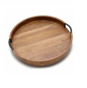 Plateau de service en bois de style campagnard pour la cuisine Plateau en bois naturel minimaliste pour la décoration de table par le fabricant - Product Image 4